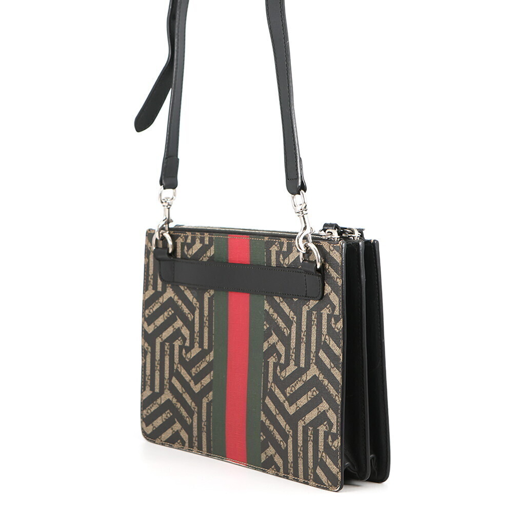 Gucci GG Kaleido Leather Shoulder Bag Sherry Bee Black - Picture 3 of 10